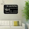 Warning Home Protected By High-speed Wireless Device Metal Sign, Wall Art Decor, Wall Hanging, Metal Wall Art, Modern Home Decor
