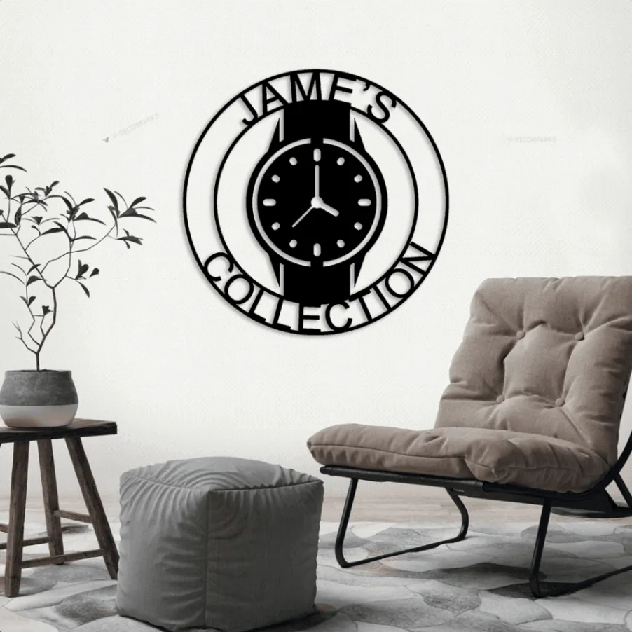 Watch Collection Sign With Led Lights, Luxury Watch Decor, Wrist Watch Sign, Watch Lover Gift, Wrist Watch Metal Sign, Watch Collector Gift