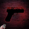 We Don't Call 911 Handgun Metal Sign With Led Lights, Funny Gun Metal Sign, Gun Gift, Porch Sign