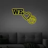 We Love Basketball Metal Wall Sign With Led Lights, Sports Sign,love Basketball Sign, Basketball, Metal Basketball Sign, Metal Basketball