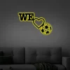 We Love Soccer Metal Wall Sign With Led Lights, Soccer Sign, Metal Soccer Sign, Metal Soccer, Soccer Home Decor, We Love Soccer, We Love Soccer Sign
