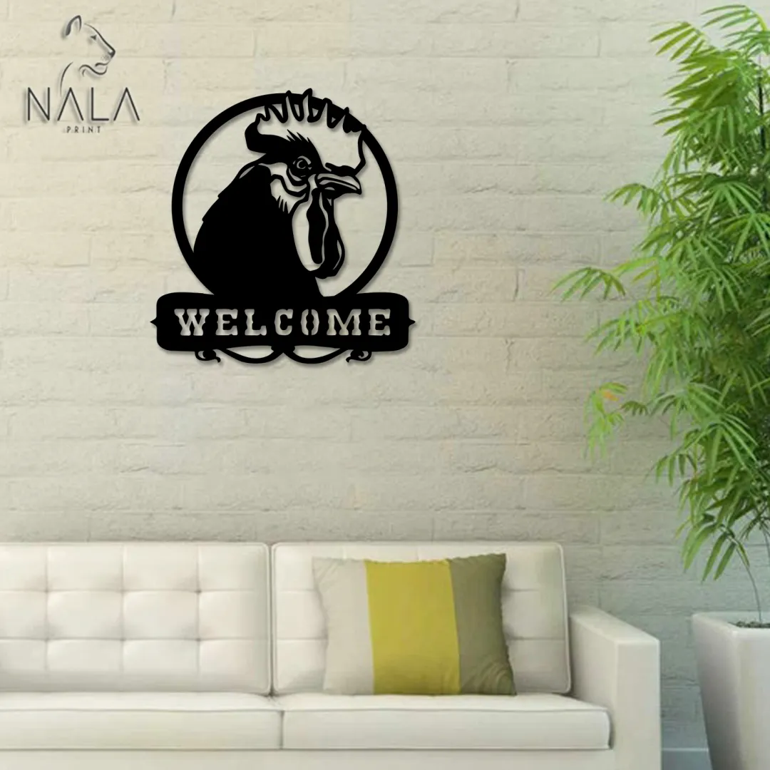 Welcome-sign_2520BUNDLE_2520svg6.2.webp Chicken Welcome Metal Sign, Farm Animals Metal Wall Hanging, Perfect For Outdoor Decor