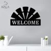 Half Windmill Welcome Metal Sign, Wall Hanging, Wall Art Decor, Front Porch Decor, Welcome Sign