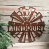 Windmill Metal Name Established Sign, Cut Metal Sign, Metal Wall Art, Metal House Sign