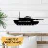 Custom Name/text Tank Cut Metal Sign, Us Military M1 Abrams Tank Silhouette Laser Cut Metal Sign Art