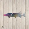 Muskellunge Fish Metal Art, Muskellunge Fishing Exterior Decor For Garden