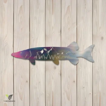 Muskellunge Fish Metal Art, Muskellunge Fishing Exterior Decor For Garden