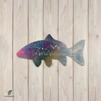 Carp Fishing Metal Wall Art, Carp Fish Vintage Decor For Fisher