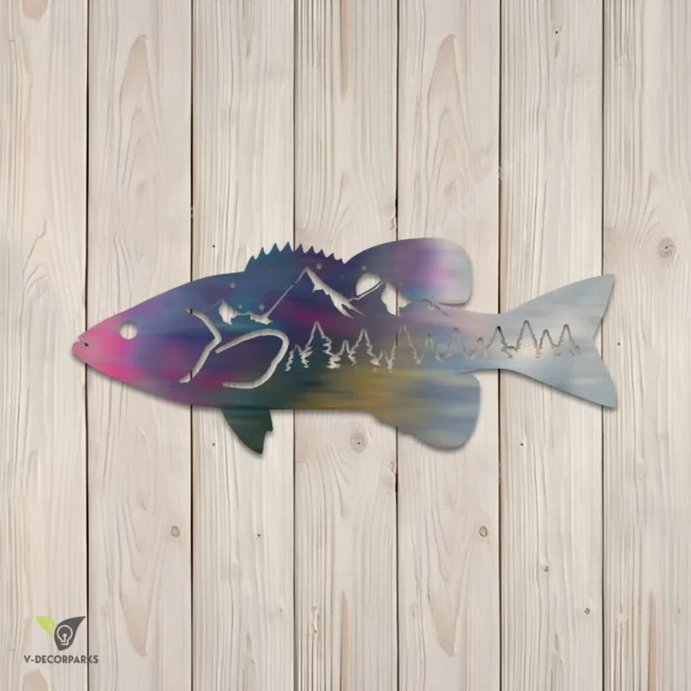 Smallmouth Bass Fish Printed Metal Art, Smallmouth Bass Gift For Father