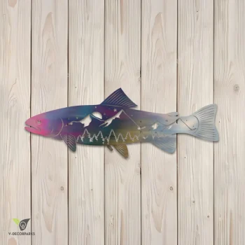 Cutthroat Trout Fish Metal Wall Decor, Cutthroat Trout Steel Wall Hanging