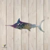 Marlin Fish Metal Wall Decoration, Marlin Decorative Accent For Beach House