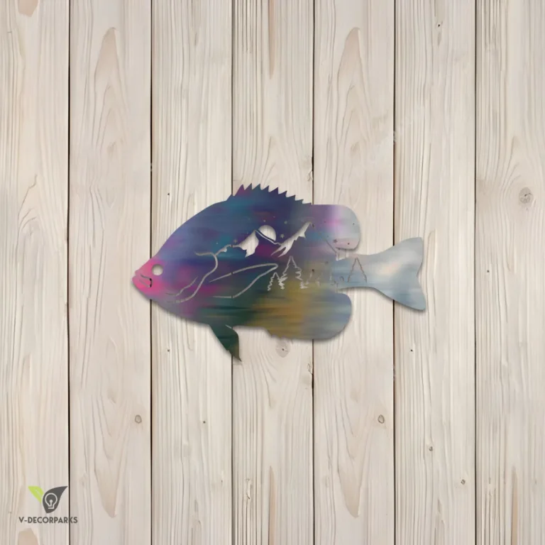Bluegill Fish Metal Sign, Bluegill Fishing Porch Decoration Idea
