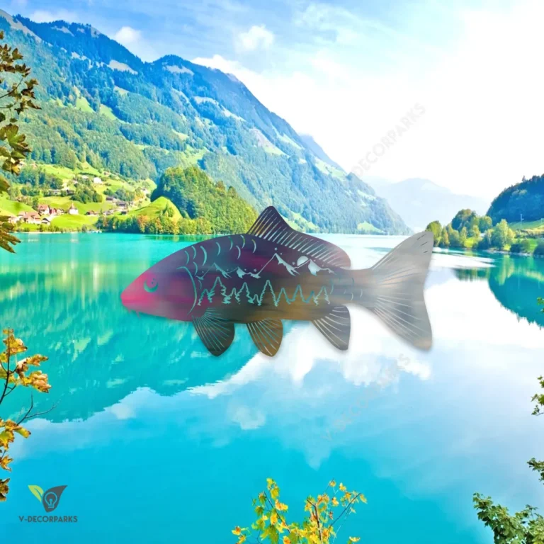 Carp Fishing Metal Wall Art, Carp Fish Vintage Decor For Fisher