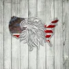 Eagle And America Map Metal Wall Art Design, July 4th Man Cave Artwork