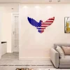 Eagle American Flag Pattern Inside Metal Sign, Independence Day Porch, Roof Steel Decoration