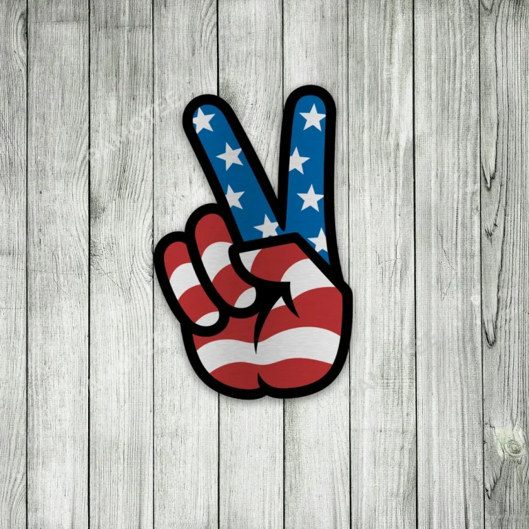 Peace Symbol American Flag Metal Sign, Peace Icon July 4th Colored Plaque