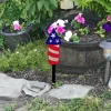 Rustic Firework Independence Day Metal Garden Decor, Firework United States Flag Patio Artwork