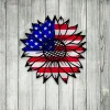 Sunflower America Flag Metal Art, Sunflower Gift Idea For Mother