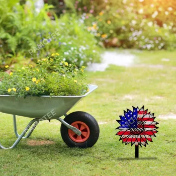 Sunfllower Independence Day Metal Garden Decoration, Sunfllower Outer Large Sign