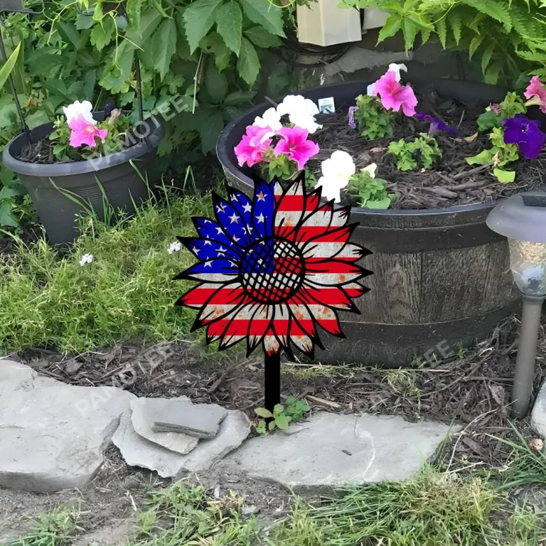 Sunfllower Independence Day Metal Garden Decoration, Sunfllower Outer Large Sign