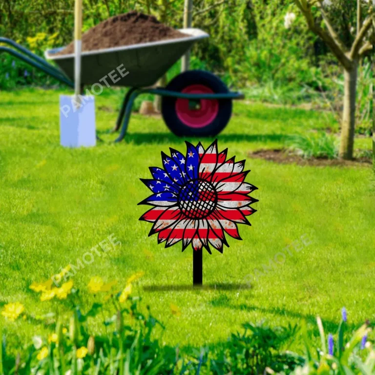 Sunfllower Independence Day Metal Garden Decoration, Sunfllower Outer Large Sign