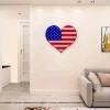 Heart Shape Us Flag Metal Wall Art, Heart Shape Gift For Her