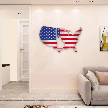 Liberty Statue Usa Metal Sign, Happy Independence Day Steel Wall Hanging
