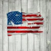 Sikorsky Uh-60 Black Hawk American Flag Metal Wall Art, Sikorsky Uh-60 Black Hawk Independence Day Gift For Veterans