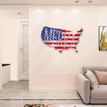 Merica Cool Metal Sign, 4th Of July Flag Housewarming Decor