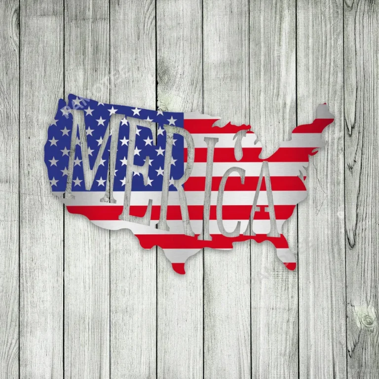 Merica Cool Metal Sign, 4th Of July Flag Housewarming Decor