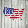 Usa America Map Metal Wall Art, Usa July 4th Stainless Decoration