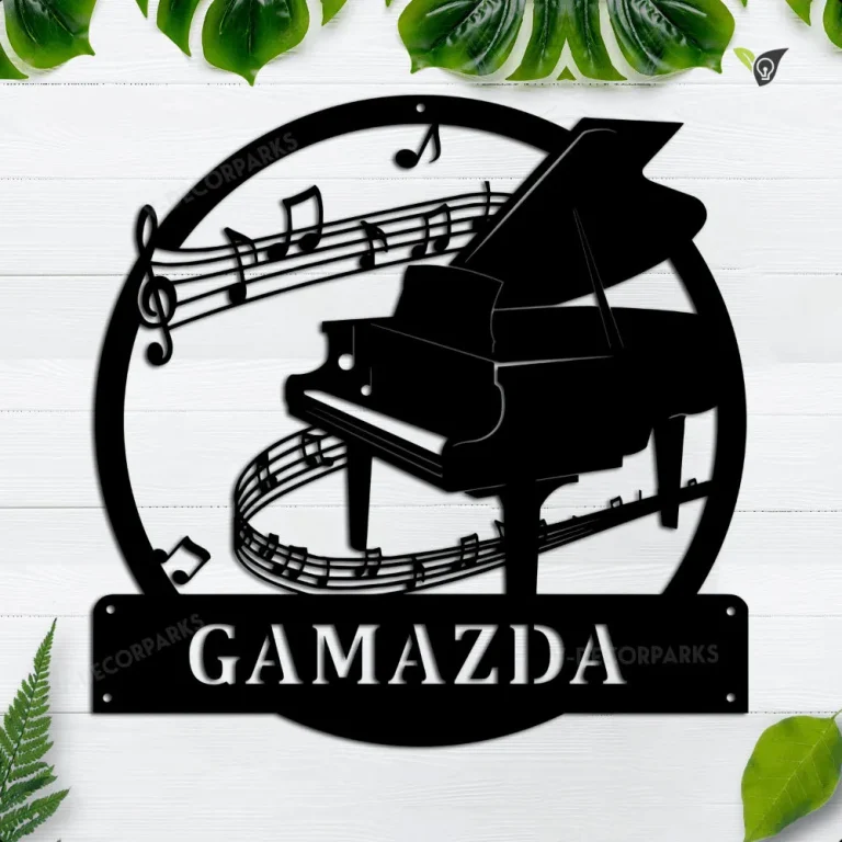 Custom Piano Metal Wall Art, Piano Music Studio Name Sign, Piano Lover Decor, Gift For Pianist