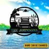 Customized Lake Scene Metal Art Monogram, Pond Steel Plaque