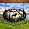 Personalized Wolves Metal Art, Wolf House In Forrest Steel Decor For Father