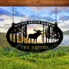 Personalized Moose Metal Sign, Hunting Welded Wall Hanging For Dad