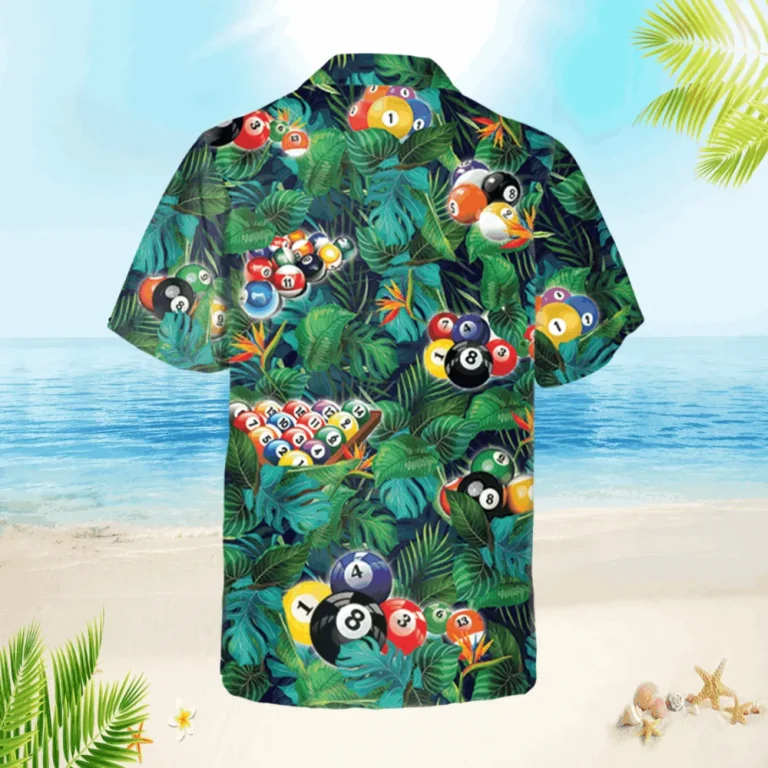 Tropical Plants Billards Green Hawaiian Shirt, Gift For Husband, Aloha Shirt For Mens, Womens