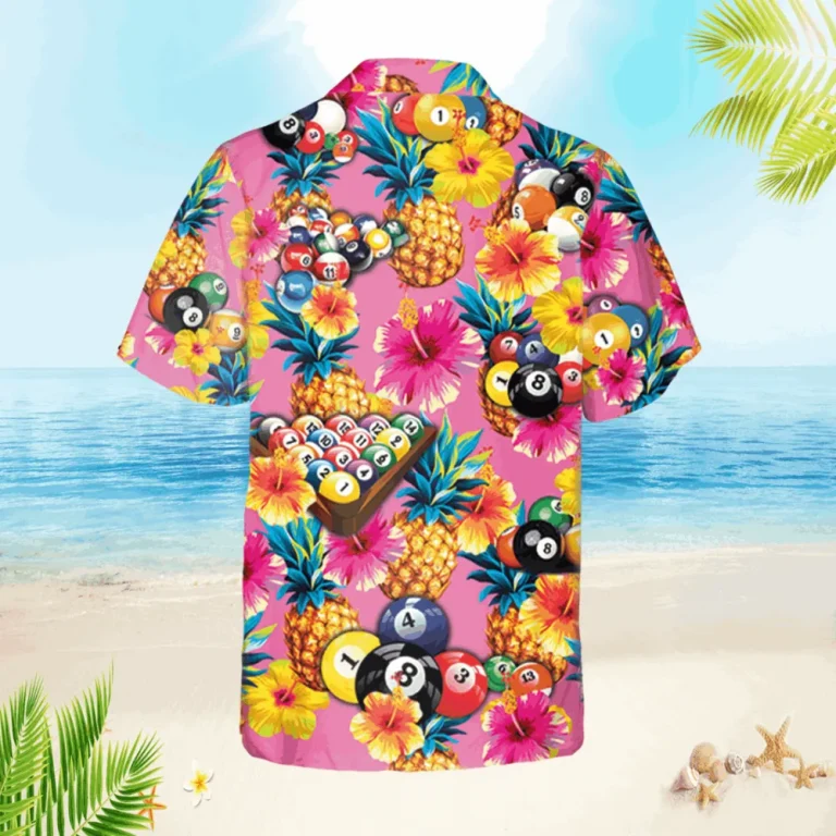 Pineapple Billards Pink Hawaii Shirt, Triangle Billards Beach 3d Shirt, Aloha Shirt For Mens, Womens