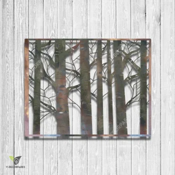 Aspen Trees Rectangle Heat Treated Color Metal Art, Aspen Living Room Decor