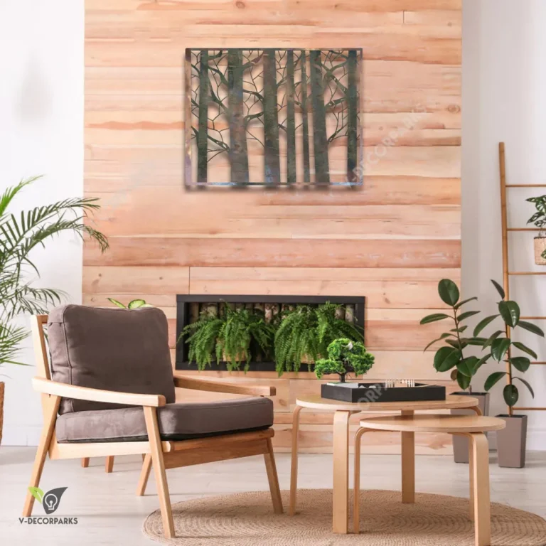 Aspen Trees Rectangle Heat Treated Color Metal Art, Aspen Living Room Decor