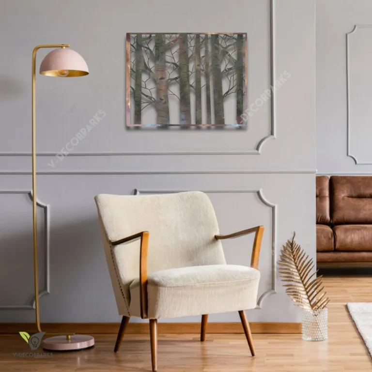 Aspen Trees Rectangle Heat Treated Color Metal Art, Aspen Living Room Decor
