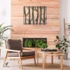 Aspen Trees Rectangle Heat Coloring Steel Wall Decoration, Aspen Evergreen Accent