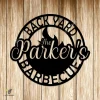 Custom Backyard Barbecue Metal Wall Decor, Bbq Large Round Art Metal Sign