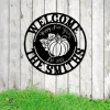 Personalized Happy Fall Y'all Round Welcome Metal Art, Pumpkin Welded Door Hanging Metal Sign