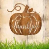 Rusty Thankful Pumkin Metal Sign, Thankful Living Room Wall Decoration For Thanksgiving