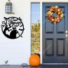 What Funny Black Cat Halloween Metal Sign, Funny Cat Stabbing Indoor Decor Metal Sign