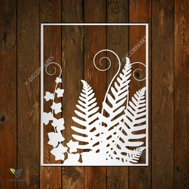 Fern Leaf Metal Art, Fern Living Room Metallic Accent