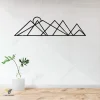 Modern Mountain And Sun Metal Wall Art, Geometric Mountain And Sun Housewarming Decoration