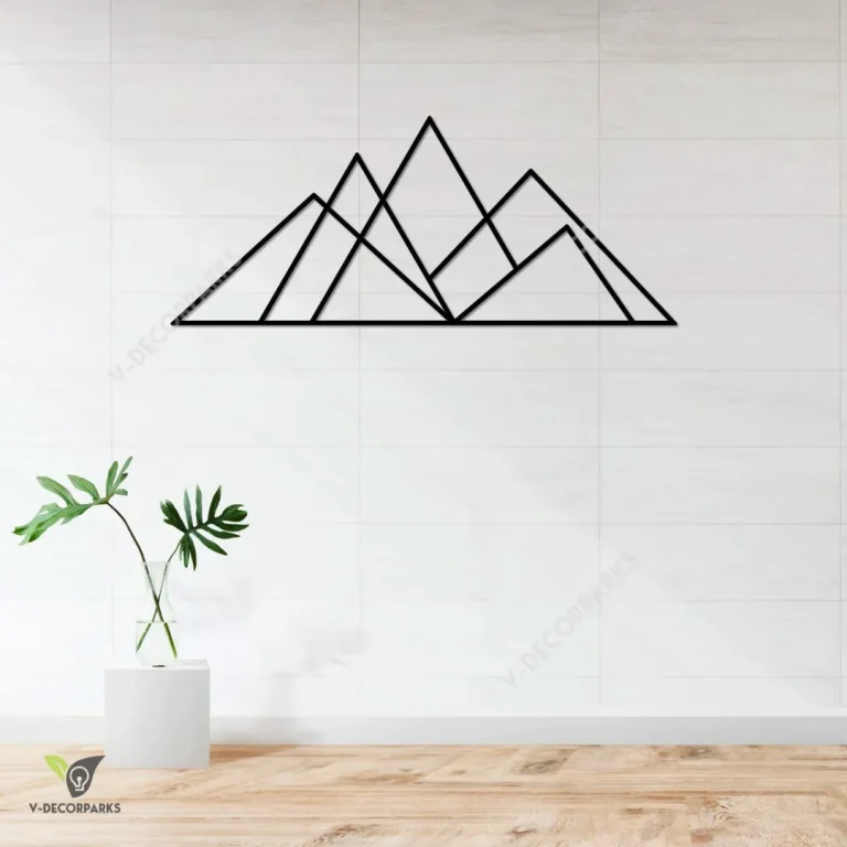 Geometric Mountain Metal Wall Decor, Geometric Mountain Stainless House Accent