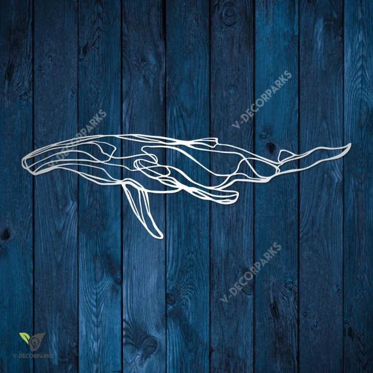 Blue Whale Metal Wall Decoration, Blue Whale Rust Resistant Plaque For Beach House