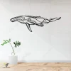 Blue Whale Metal Wall Decoration, Blue Whale Rust Resistant Plaque For Beach House